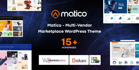 Matico - Multi Vendor Marketplace WordPress Theme WordPress theme homepage layout for a clean WooCommerce store