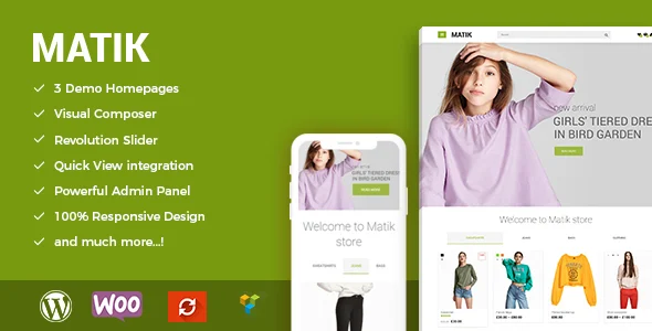 Matik - Minimalist WooCommerce WordPress Theme WordPress theme homepage layout for a electronics WooCommerce store