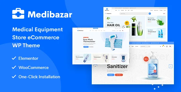 Medibazar - Medical WooCommerce Theme WordPress theme homepage layout for a corona WooCommerce store