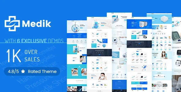 Medik - Medical Shop Theme WordPress theme homepage layout for a clinic WooCommerce store