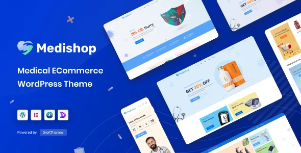 MediShop - Medical & HealthCare WooCommerce Theme WordPress theme homepage layout for a drug store WooCommerce store