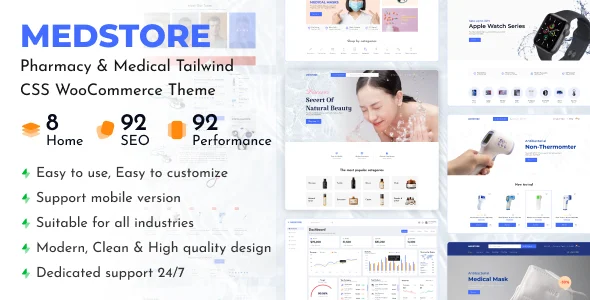 Medstore - Responsive WooCommerce WordPress Theme WordPress theme homepage layout for a ecommerce WooCommerce store