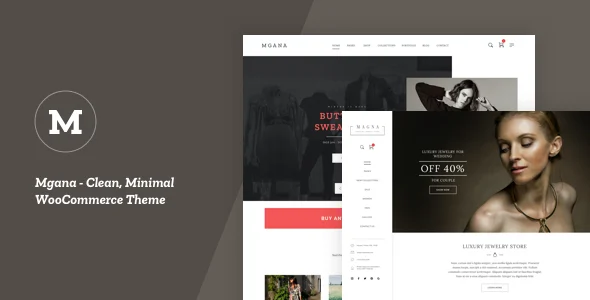 Mgana - Minimal WooCommerce Theme WordPress theme homepage layout for a beauty WooCommerce store