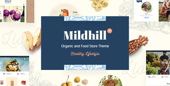 Mildhill - Organic and Food Store WordPress Theme WordPress theme homepage layout for a clean WooCommerce store