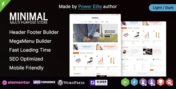 Minimal WP - Multi-purpose Elementor WooCommerce Theme WordPress theme homepage layout for a apparel WooCommerce store