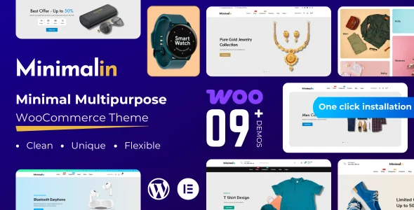 Minimalin - Minimal Multipurpose WooCommerce WordPress Theme WordPress theme homepage layout for a clean WooCommerce store