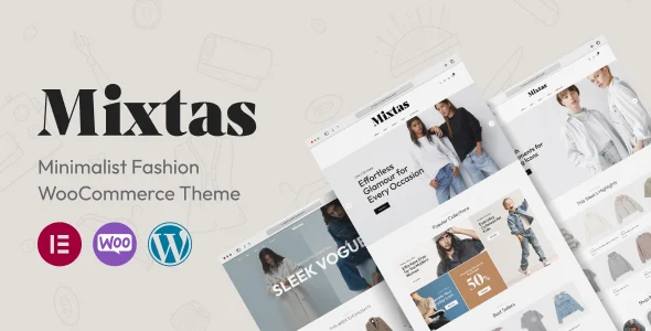 Mixtas - Minimalist Fashion WooCommerce Theme WordPress theme homepage layout for a bags WooCommerce store