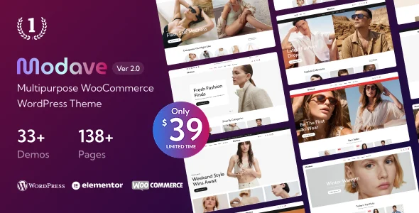 Modave – Multipurpose WooCommerce WordPress Theme WordPress theme homepage layout for a boutique shop WooCommerce store