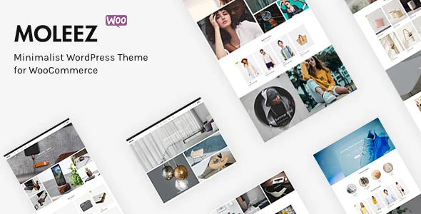 Moleez | Minimalist WooCommerce Theme WordPress theme homepage layout for a clean WooCommerce store