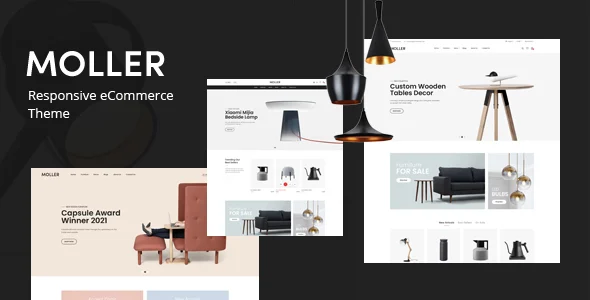 Moller - Furniture & Decor WooCommerce WordPress Theme WordPress theme homepage layout for a accessories WooCommerce store