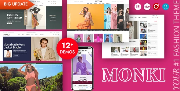 Monki - Elementor Fashion WooCommerce WordPress Theme WordPress theme homepage layout for a bikini WooCommerce store