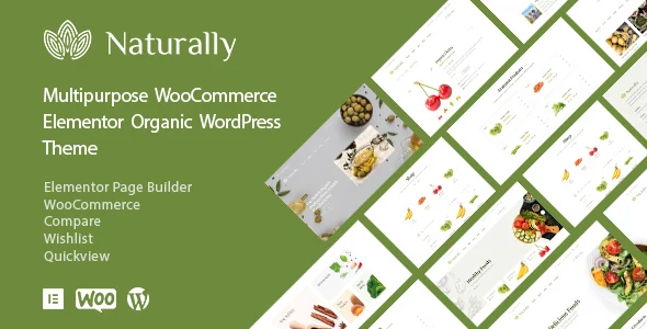 Naturally - Organic Food Elementor WooCommerce Theme WordPress theme homepage layout for a agricultural products WooCommerce store