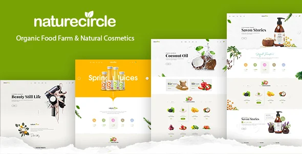 NatureCircle - Organic Theme for WooCommerce WordPress WordPress theme homepage layout for a clean WooCommerce store