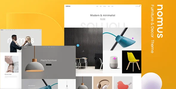 Nomus – Furniture  & Decor WooCommerce WordPress Theme WordPress theme homepage layout for a clean WooCommerce store