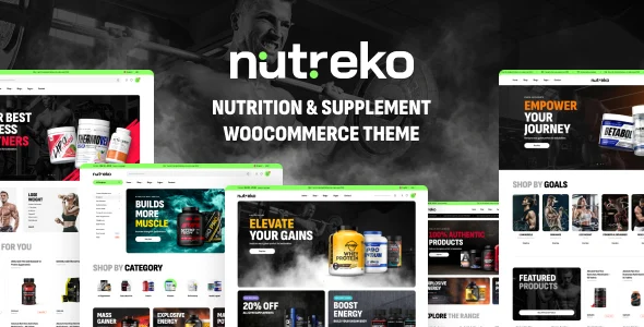 Nutreko - Nutrition & Supplement WooCommerce Theme WordPress theme homepage layout for a beauty WooCommerce store