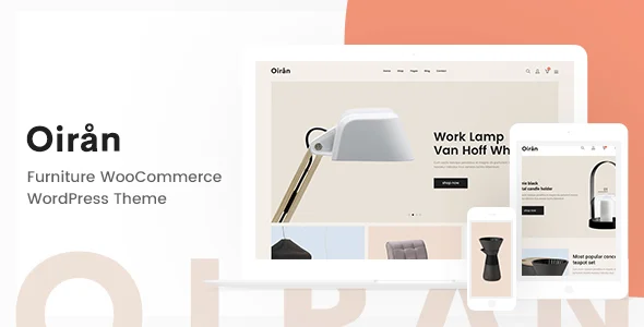Oiran – Furniture WooCommerce WordPress Theme WordPress theme homepage layout for a clean WooCommerce store