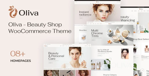Oliva - Beauty Shop WooCommerce Theme WordPress theme homepage layout for a beauty WooCommerce store