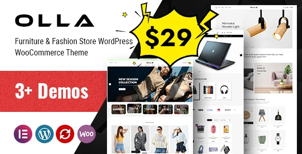 Olla - Furniture &  Fashion Store WordPress WooCommerce Theme WordPress theme homepage layout for a dokan WooCommerce store