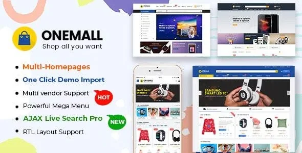 OneMall - eCommerce MarketPlace WooCommerce WordPress Theme (Mobile Layouts Included) WordPress theme homepage layout for a deal theme WooCommerce store