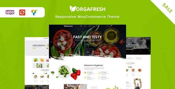 Orgafresh | Organic & Food WooCommerce WordPress Theme WordPress theme homepage layout for a food WooCommerce store