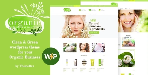 Organic Beauty - Cosmetics Store WordPress Theme WordPress theme homepage layout for a beauty WooCommerce store