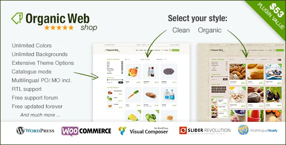 Organic Web Shop - The WooCommerce Eco Theme WordPress theme homepage layout for a agriculture WooCommerce store