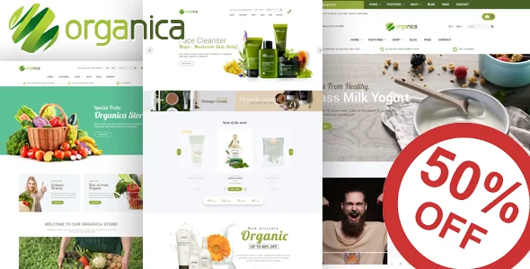 Organica - Organic, Beauty, Natural Cosmetics, Food, Farn and Eco WordPress Theme WordPress theme homepage layout for a beauty store WooCommerce store