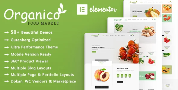 Organico | Organic Food WooCommerce WordPress Theme WordPress theme homepage layout for a dokan WooCommerce store