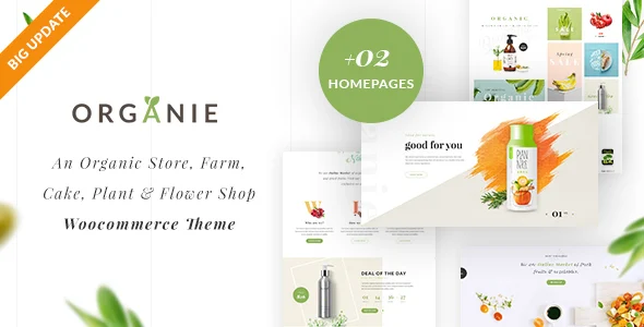 Organie - Organic Store & Food WooCommerce Theme WordPress theme homepage layout for a cakery shop WooCommerce store
