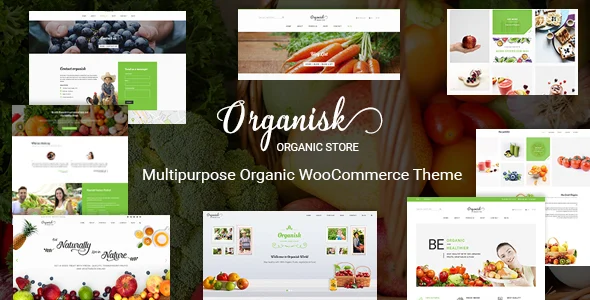 Organisk - Multipurpose Organic WooCommerce Theme WordPress theme homepage layout for a fruits and vegetables WooCommerce store