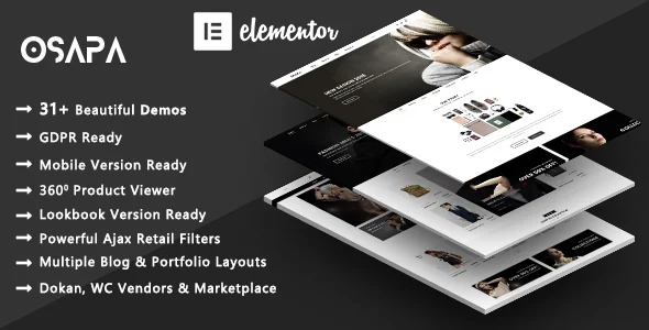 Osapa | Fashion Shop WooCommerce WordPress Theme WordPress theme homepage layout for a elementor WooCommerce store