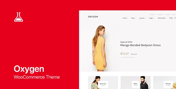 Oxygen - WooCommerce WordPress Theme WordPress theme homepage layout for a business WooCommerce store