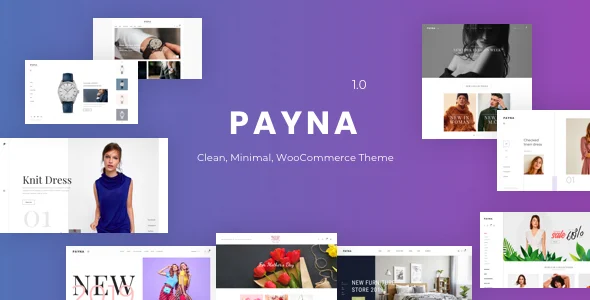 Payna - Minimal WooCommerce Theme WordPress theme homepage layout for a builder WooCommerce store