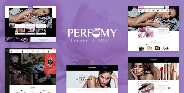 Perfomy - Perfume & Jewelry  WordPress Theme WordPress theme homepage layout for a accessories WooCommerce store