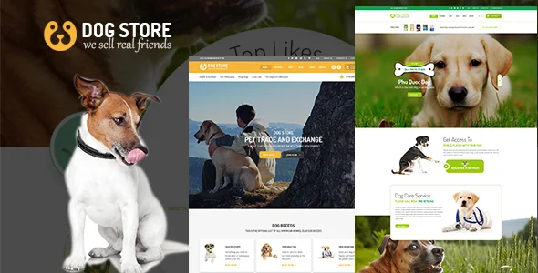 Pets - Haustiere  RTL WooCommerce WordPress Theme WordPress theme homepage layout for a dog food WooCommerce store