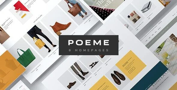 Poeme - Multipurpose WooCommerce WordPress Theme WordPress theme homepage layout for a clothing WooCommerce store