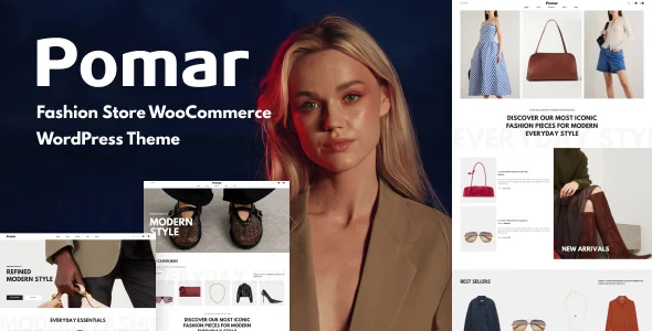 Pomar – Fashion Store WordPress Theme with AI WordPress theme homepage layout for a apparel WooCommerce store