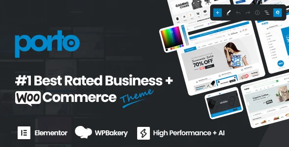 Porto - AI Powered WordPress Website & Shop Builder WordPress theme homepage layout for a ai WooCommerce store