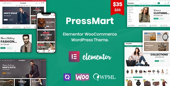 PressMart - Fashion & Electronic WooCommerce WordPress Theme WordPress theme homepage layout for a boutique shop WooCommerce store