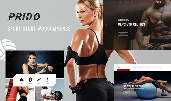 Prido – Sport Store WooCommerce WordPress Theme with AI WordPress theme homepage layout for a badminton WooCommerce store