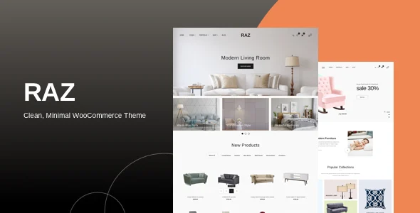 Raz - Minimal WooCommerce Theme WordPress theme homepage layout for a builder WooCommerce store