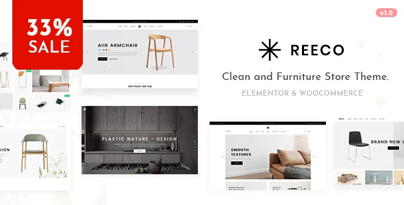 Reeco - Furniture WooCommerce WordPress Theme WordPress theme homepage layout for a decoration WooCommerce store