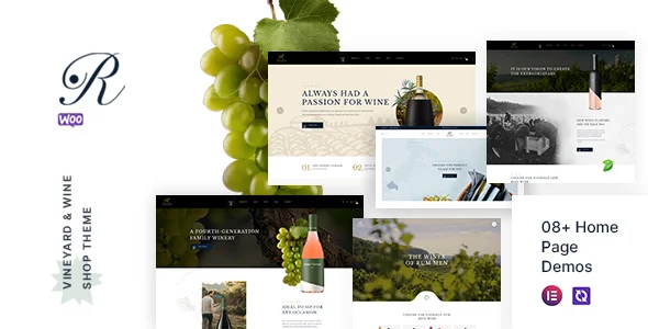 Rummen – Wine Shop WordPress Theme with AI WordPress theme homepage layout for a alcohol WooCommerce store
