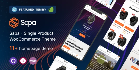 Sapa - Product Landing Page WooCommerce Theme WordPress theme homepage layout for a clean WooCommerce store