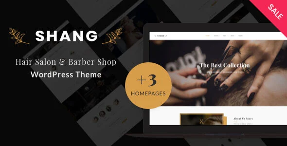 Shang - Hair Salon & Barber Shop WordPress theme WordPress theme homepage layout for a barber WooCommerce store