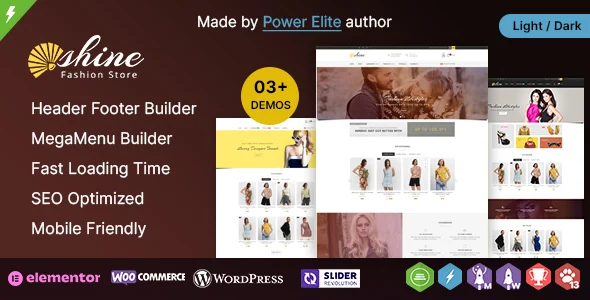Shine - WooCommerce Responsive Theme WordPress theme homepage layout for a apparel WooCommerce store