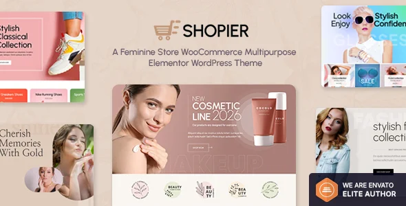 Shopier - WooCommerce WordPress Theme WordPress theme homepage layout for a beauty WooCommerce store