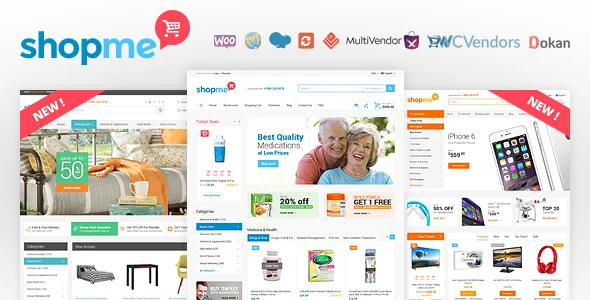 ShopMe - Multi Vendor Woocommerce WordPress Theme WordPress theme homepage layout for a dokan WooCommerce store