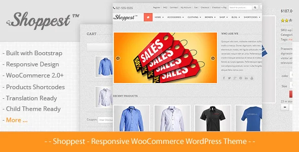 Shoppest - Responsive WooCommerce WordPress Theme WordPress theme homepage layout for a responsive WooCommerce store