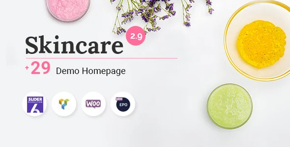 Skincare - Cosmetics Shop WooCommerce WordPress Theme WordPress theme homepage layout for a auto parts WooCommerce store